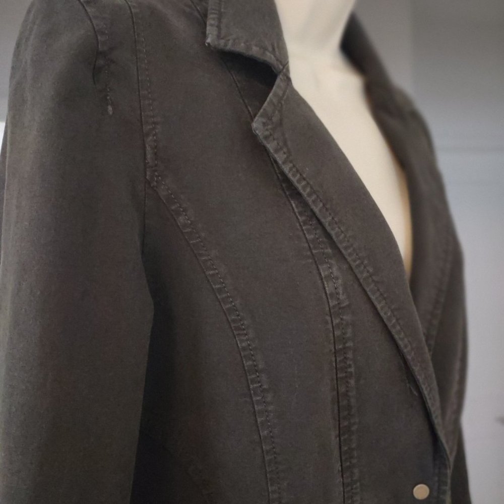 ANTHROPOLOGIE Structured Button Front Blazer Olive Green NWT Size 12 - Picture 8 of 16